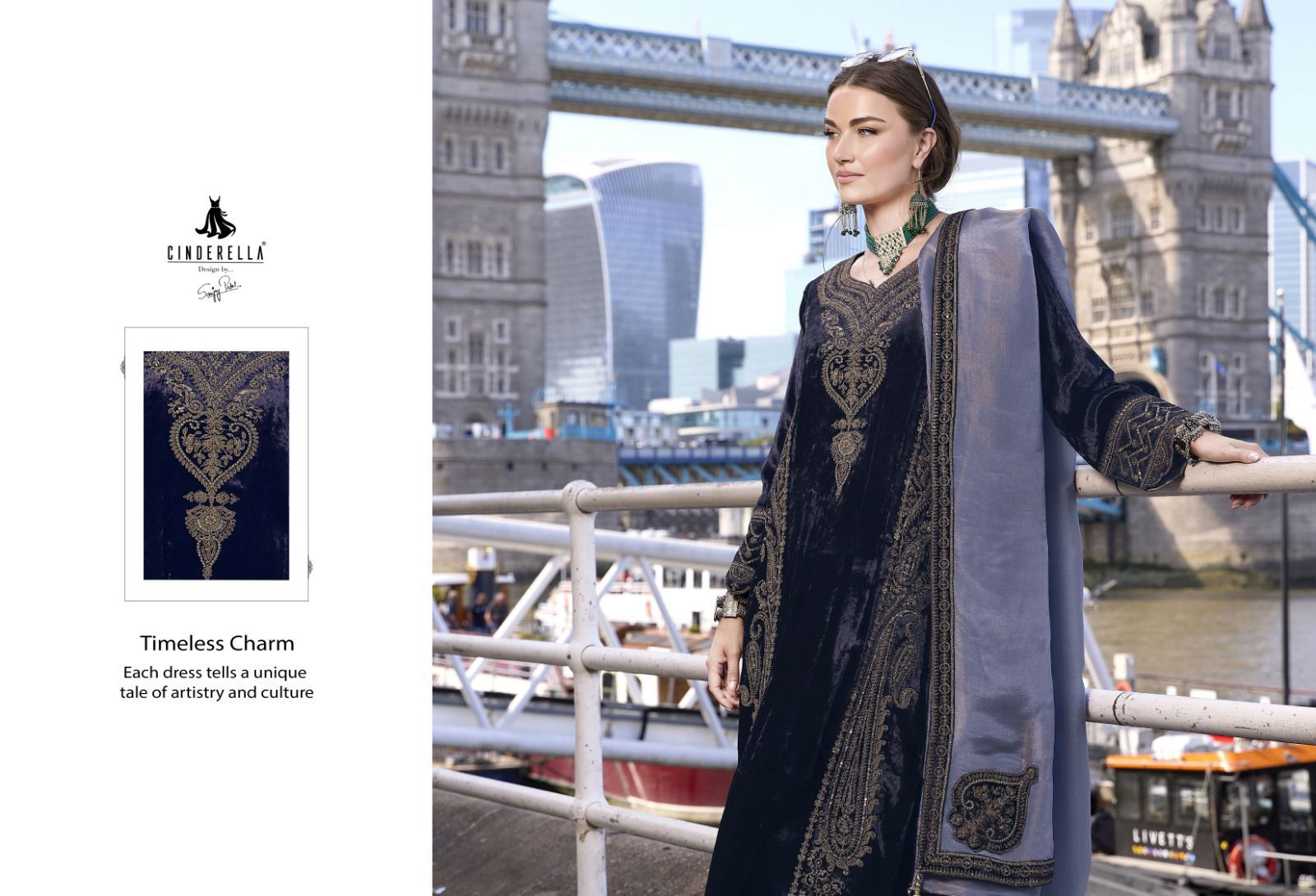 Fashion And Fairy By Cindrella Embroidery Velvet Slawar Kameez Wholesale Online